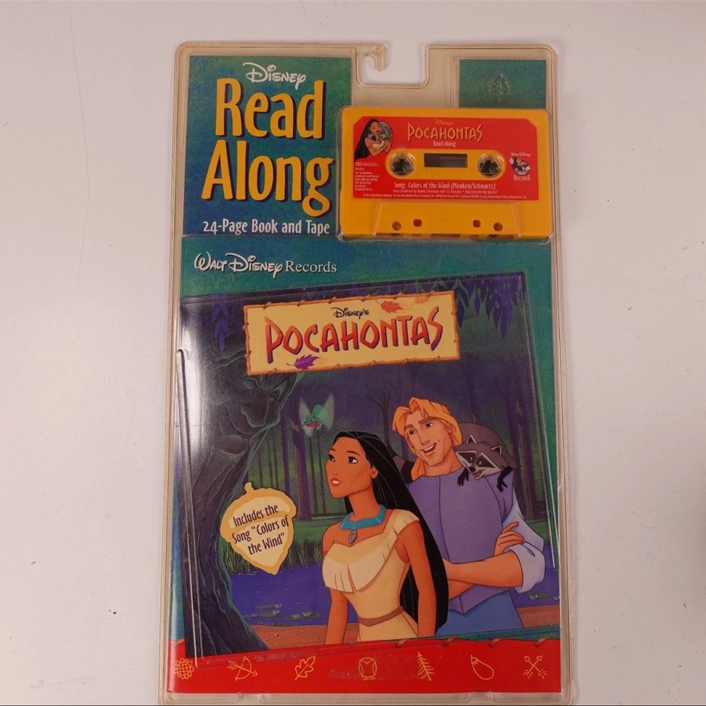 Disney Pocahontas Read Along Set with Yellow Cassette 1995